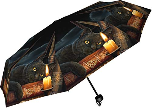 Nemesis Now Witching Hour Lisa Parker Regenschirm 24 cm schwarz, Kunststoff, Metall, 190T Pongee