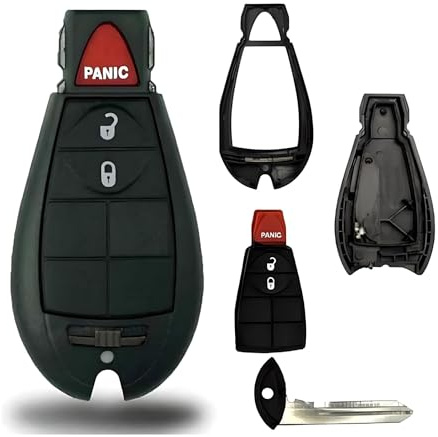 1 New Keyless Entry 3 Buttons Remote Key Fob Fobik Shell / CASE M3N5WY783X, IYZC01C 56046707AE for Chrysler Town Country Dodge Challenger Charger Durango Grand Caravan (No Electronics or Chip Inside)