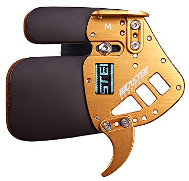 BICASTER Bogenschießen Fingertabs Fingerschutz RH Echtes Leder + Aluminium für Recurve Bogen