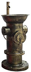TMPTY Pedestal Lavabo con Grifo, Boca De Incendio Estilo Retro Americano Metal Arte De Hierro Lavabo De Pie Fregaderos (Color : Bronze)