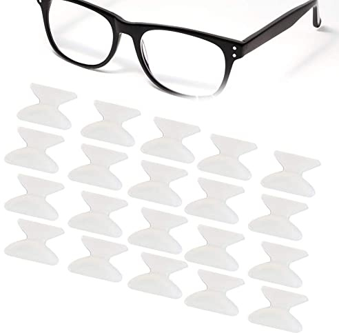 Exblue Brillen Nasenpads, 20 Paar 1,8 mm Anti Rutsch Pads aus weichem Silikon, Anti Rutsch Nasenpads für Brillen und Sonnenbrillen, Weiches Silikon für erhöhten, Weiß