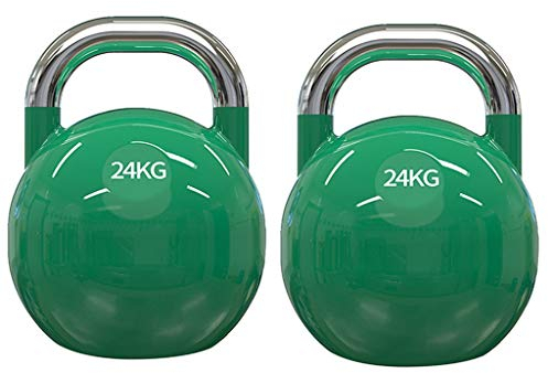 ZYCSKTL Kettlebells Einteilige Gym Professionell Lifting Kettle Hanteln, Frauen Sport Fitness Kettle, Männer athletischer Kettle (Color : 24kg*2 Green)