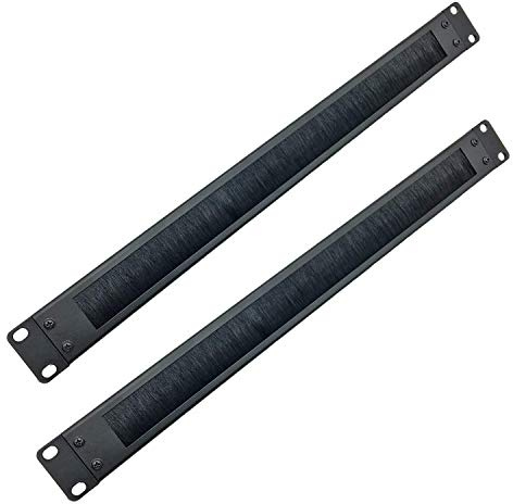 JINGCHENGMEI 2er Pack-1HE Kabel-Durchführung mit Bürstenleiste - 19-Zoll - Netzwerk Schrank - Patch-Kabel - Schwarz (BF01UAB2)… | Kabelmanagement-Panel mit Bürste für Kabeleinführung in 48.3 cm Server-Rack oder Schrank, schwarz (BF01UAB2PC)