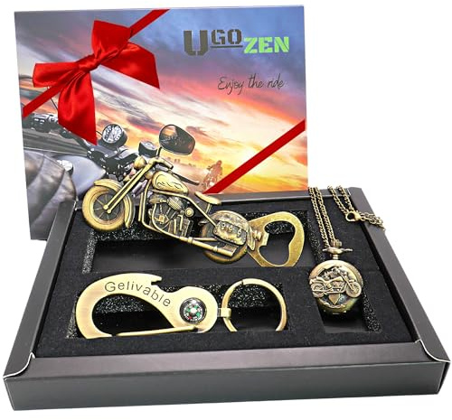 Flaschenöffner für Motorradbier, originelles Geschenkset für Herren, Geschenkidee für Motorradfahrer für Weihnachten/Geburtstag/Vatertag