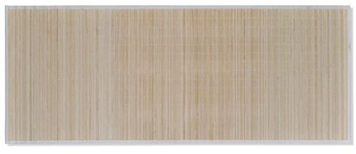 Tidyard Bambusteppich Teppich Matte Läufer Vorleger Bambusmatte Küchenteppich Rechteckig Naturfarbener 80 x 300 cm