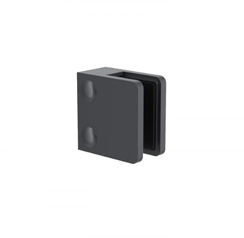 Sellon24® Glashalter Eckig Zamak Glasklemme Zink RAL 7016 Geländer Anthrazit 45x45 mm (6,0 mm)