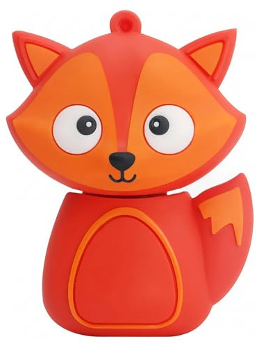 BorlterClamp 64GB USB-Stick in Form Einer Fuchs Neuartiges und Süßes USB-Flash-Laufwerk Speicherstick für Externe Datenspeicher