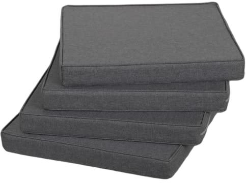 Gutekissen® Stuhlkissen Polsterauflage Auflage für Stühle/Bänke für Haus und Garten Sitzauflage Gartenkissen Sitzkissen viele Farben FK5 (40x40, Anthrazit, 4)