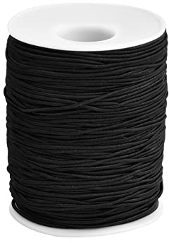 Gummiband für Armbänder Elastisches Band Gummibänder Nylonschnur Gummi Band Schmuckherstellung Elastische Schnur Hutgummi Schmuckfaden Perlenband Elastisch Gummis für Schmuck DIY Handwerk (Schwarz)