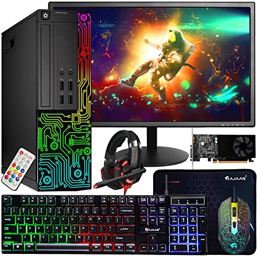 Dell Gaming OptiPlex Desktop RGB Computer PC, Intel Core i7, GeForce GT 1030 2GB GDDR5, 16GB RAM, 512GB SSD, 24 Inch HDMI Monitor, Keyboard Mouse and Headset, WiFi, Windows 11 Pro (Renewed)