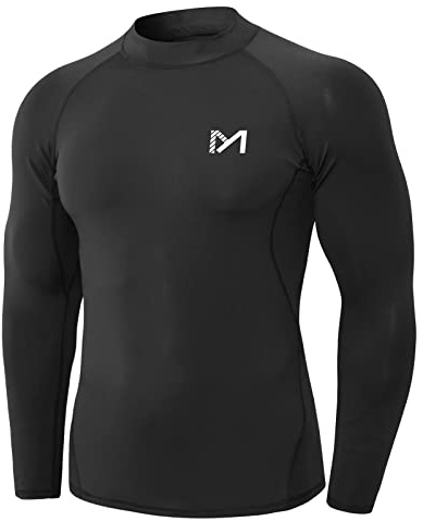 MEETYOO Maglietta Compressione Uomo,Uomo Maglie Maniche Corta/Lunghe T Shirt Sportiva per Corsa Ciclismo Fitness