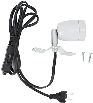 Support de Lampe Chauffante, Douille en Céramique E27 Support de Luminaire Chauffant avec Interrupteur Indépendant sans Ampoule pour Tortue Serpent Lézard Reptile 300W 110-240V