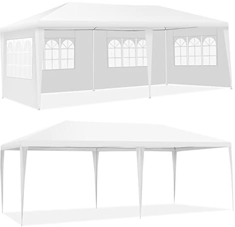 KOMFOTTEU Carpa de Jardín Portátil de 3 x 6 m, Cenador Plegable con 4 Paredes Laterales Extraíbles, Entoldado Impermeable con Bolsa de Transporte, para Fiesta, Camping, Cerveza