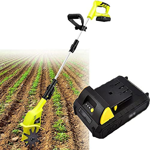 TIST Motoculteur sans Fil, avec Batterie au Lithium 4000 mAh et Chargeur, poignée réglable, cultivateur Portable for Jardins, potagers
