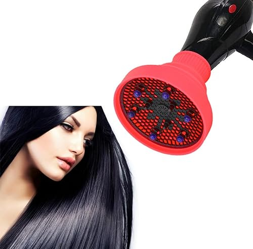 Universal Hair Dryer Diffuser, Silicone Foldable Hair Dryer Diffuser, Universal Cover for Hair Dryer, Hairdressing Tool for Salon Hair Dryer (Red)