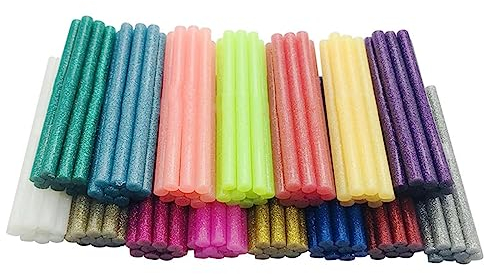 DHAEY Heißklebesticks Farbig, 150 Stück Bunte Heißklebestifte 7 mm for Klebepistole Hochviskoser Klebstoff Reparaturwerkzeug DIY Kunsthandwerk Handwerkzeug