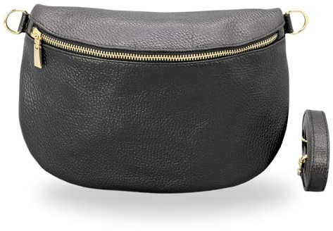 Brise Art AFIA Damen Bauchtasche Echtleder Handgefertigt Crossbody Bag | Damen Umhängetasche, Echtes Leder, Schultertasche mit Ledergurt, 3 Fächer, Wasserabweisend, Made in Italy