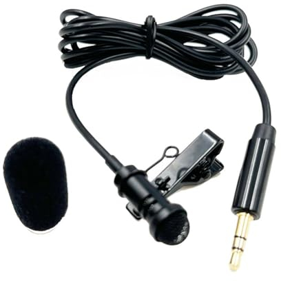 MICMXMO Lavalier Ansteckmikrofon für DJI MIC 2 und Rode Wireless GO II 2 Pro, 3,5 mm TRS Omnidirektionales Kondensator-Lapel-Mikrofon für Interview und Podcast, 1,5M