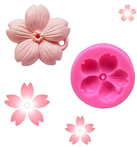 Moldes Tartas Silicona Molde De 4 Piezas Agujero Para Colgar Flor De Cerezo Listado Pastel Chocolate Fondant Pez Seco Molde De Silicona Decorativo