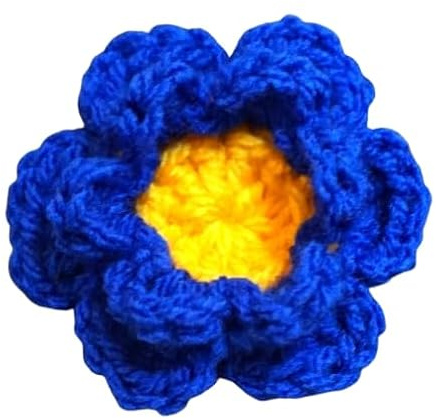 Forget me not brooch, Forget me not Flower brooch, Gift for mum, Crochet blue and yellow brooch, Handmade Forget me not badge