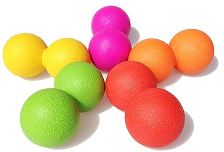 BUTIFULSIC Peanut Massage Ball 2-Pack for Muscle Relaxation and Pain Relief Double Lacrosse Roller for Myofascial Release Deep Tissue Therapy and Foot Massage