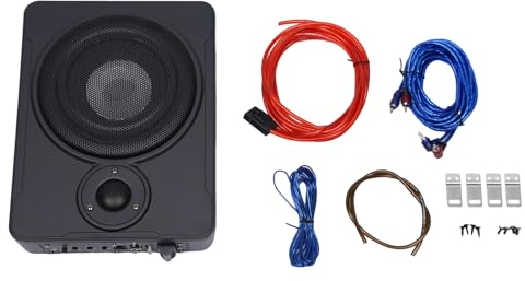 Loobiiny 8 Auto Kompakt Subwoofer Auto Subwoofer Amplifier Aktiv Bassbox Sub Bass Speaker Car Truck Audio Slim Kit mit Kabelset 600W