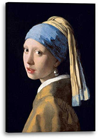 Printed Paintings Leinwandbild (40x60cm) Jan Vermeer: Mädchen mit dem Perlenohrring (1665), Leinwand auf Keilrahmen gespannt