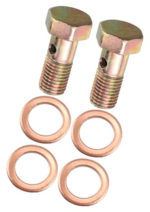 Hihaha 2 Set Banjo Bolt Brake Fitting Adapter M8x1.25 Thread Banjo Bolt Durable Material