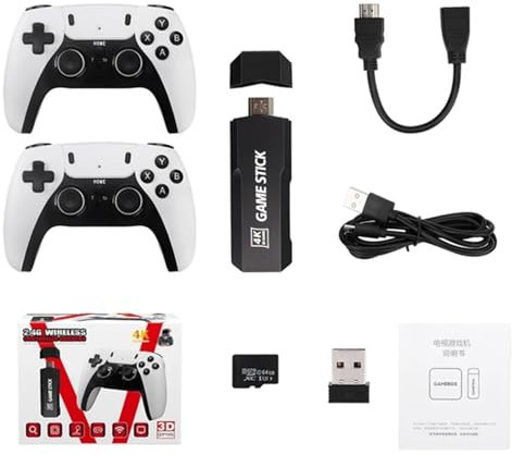 Home Video Game Console, Retro Game Console for TV,Game Stick 4K Wireless Retro Game Console,With Dual Wireless Controllers,Plug Play Video Game Stick,256G-58000 Retro Games