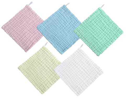 VICASKY 5piezas Toalla De Algodón Para y Absorbente Para Lavar Cara y Para Recién Nacidos