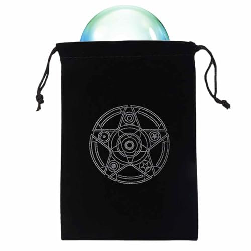 Custodia per tarocchi | Misterioso porta carte tarocchi con magia nera – Custodia per carte di tarocchi e cubi, borsa per il gioco da tavolo con coulisse per gli appassionati di tarocchi, Sezione a