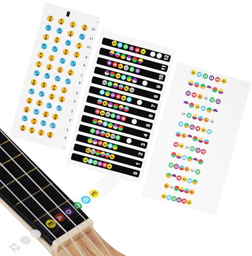 KAILIKETIY Notenaufkleber für Anfänger mit Klar Gedrucktem Design aus Papier Leicht Abziehbar beim Üben und Lernen für Ukulele und Gitarre in Schulen