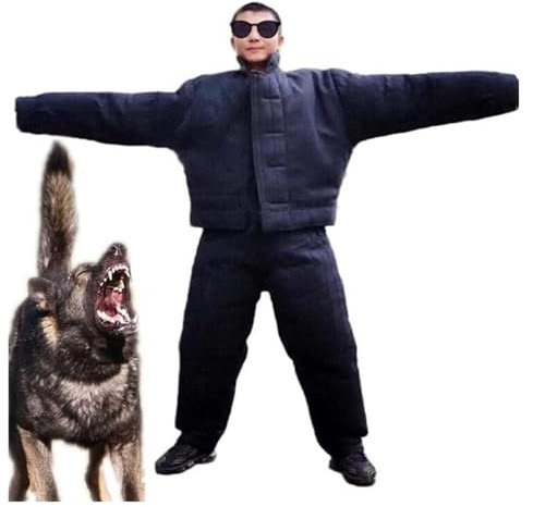 Beißanzug für Hundetraining, Hundetraining im Freien, Schutz vor Hundebissen und Schlangenbissen, Overall, verdickt, Schutz vor Rissen, leicht und flexibel, um streunende Hunde zu fangen(Small)