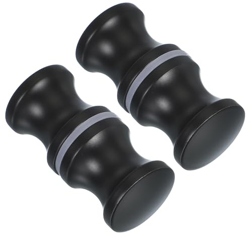PATIKIL Maniglia per Porta Doccia in Vetro, 2 Pezzi Pomello Doppia Faccia in Lega di Alluminio per Doccia Scorrevole, Hardware per Sostituzione Porte in Vetro con Scanalatura, Nero