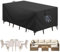 Aujink Funda Mesa Exterior Impermeable, Funda para Muebles de Jardín, Cubierta para Muebles de Jardin Tela Oxford 420D Anti Viento Anti UV Funda Protectora Mesa Exterior, Negro,242x162x100cm