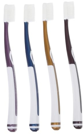 Vaguelly Spazzolino Testina Intercambiabile in Silicone, Set 4 Pezzi, Setole Morbide per Adulti, Rimuove Placca e Tartaro, Uso Domestico Colore Casuale