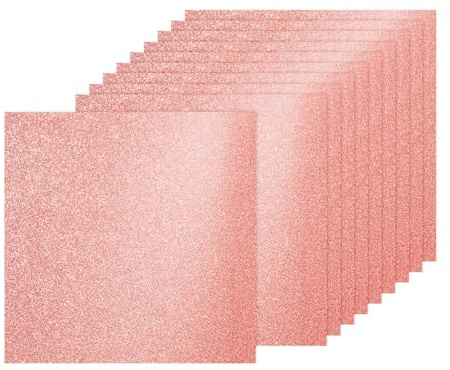 PATIKIL 40 ark färgat kartong, 30,5 x 30,5 cm 250 g tjocka glänsande ark för hantverk, kreativ fritid, tillverkning, konst, hantverk, paljetter roséguld