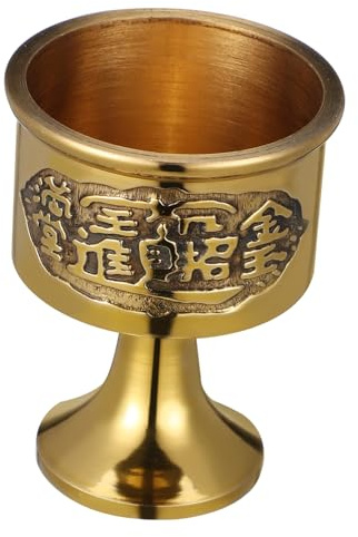 Alipis Copa Diseño Vintage Elegante para Ofrenda de Agua y Multifuncional de Latón Dorada para Templo y Adoración
