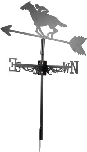 VICASKY Girouette décorative de jardin rétro en métal - Indicateur de direction du vent pour jardin et toit - Outil de mesure du vent - Design d'installation simple