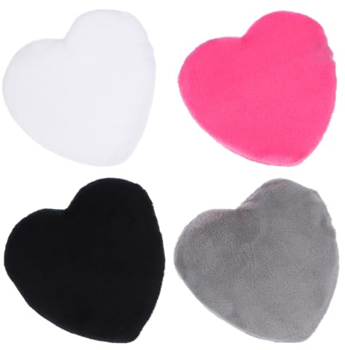 SAFIGLE Herzförmige Baumwoll Puderquasten 4 Stück Mit Trageband Hautfreundlich Waschbar Make up Pads Für Gesicht Körper Foundation Puder