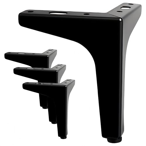 XINFAQAQ Möbelfüße Schwarz Schrankfüsse 15 cm Ersatz Füße für Möbel Möbelbeine Metall für Sofa, Schrank, Stuhl, Couchtisch, TV Schränke, Schubladen, Nachttisch(4 Stück)