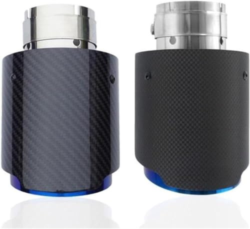 Accesorios tubo escape del coche Punta de Para escape fibra carbono, garganta trasera 63-89mm, silenciador tubo Para coche individual, punta final, cubierta trasero(In 54mm Out 89mm)