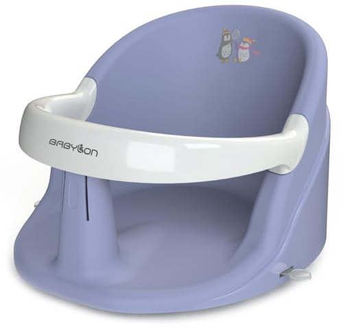 BABYLON Nemo Sedile Bagnetto Neonato, ventose, 6M+, Viola/Bianco