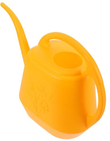 Hohopeti Annaffiatoio Piccolo in Plastica con Beccuccio Lungo Vaso per Annaffiare Piante da Interno ed Esterno Annaffiatoio Decorativo Giallo per Balcone e Giardino con Riutilizzabile