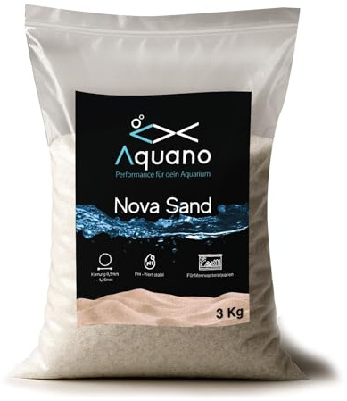Smart-Planet AQUANO - Nova Sand 3Kg – Feiner, weißer Bodengrund für Meerwasseraquarien (0,5–1,25 mm Körnung) | Reich an Calcium & Magnesium | Stabilisiert pH & KH | Ideal für Riff- und DSB-Systeme