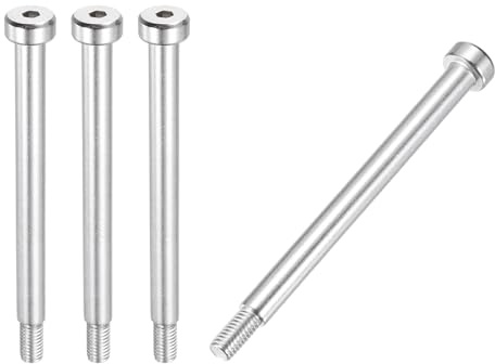 QUARKZMAN 4 Pcs Tornillos De Hombro De Acero Inoxidable 304 Diámetro Del Hombro 6mm Longitud Del Hombro 60mm Roscado M5x0.8 Tornillos De Hombro Con Cabeza Hexagonal