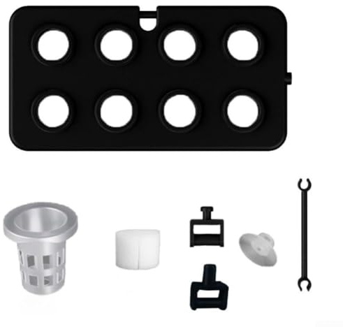 Vasiumic Floating Planting Boards for Aquariums – Wall-Mounted Suction Cup Aquatic Plant Baskets with Adjustable Rod, 22.8 x 11.7 cm Plastic Floating Planting System (Black, 1