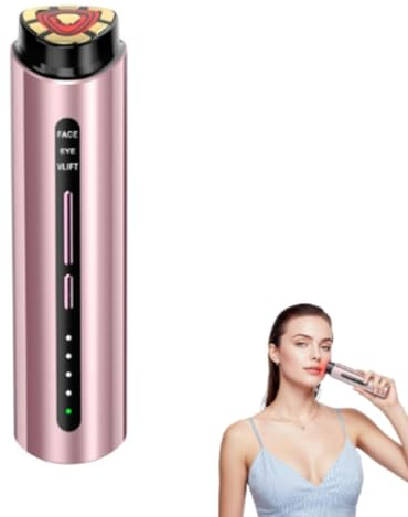 Appareil Visage Radiofréquence Appareil Beauté Massage, Radiofréquence Facial Visage, Masseur Facial Anti-âge Anti-rides, Nettoyage En Profondeur (Or rose)