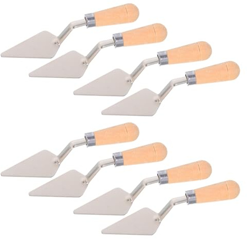 SAFIGLE 8 Piezas 8 Cuchillos para Pintar al Óleo con Espátula de Acero Inoxidable y Mango de Madera, Juego para Mezcla y Raspado en Pintura Acrílica y Óleo, Herramienta Portátil para