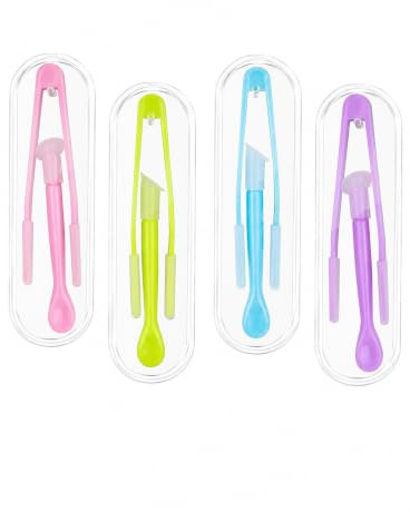 BTACGWP Kit 4 Strumenti Lenti a Contatto con Pinzette Antiscivolo e Ventosa Sottile, Applicatore Rimozione Igenico per Occhi Secchi, Gestione Sicura Casa Viaggio